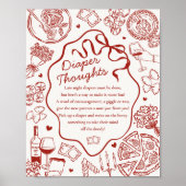 Poster Italian Pasta Baby Shower Diaper Thoughts Game (Devant)