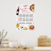 Poster Italian That's Amore Bridal Shower Seating Chart (Cuisine)