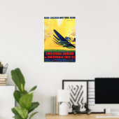 Poster ITALIE 1933 CROISIÈRE AÉRIENNE DÉCENNIALE Aviation (Bureau à domicile)