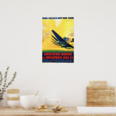 Poster ITALIE 1933 CROISIÈRE AÉRIENNE DÉCENNIALE Aviation (Cuisine)
