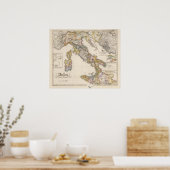 Poster Italie à sa division ecclésiastique (Cuisine)