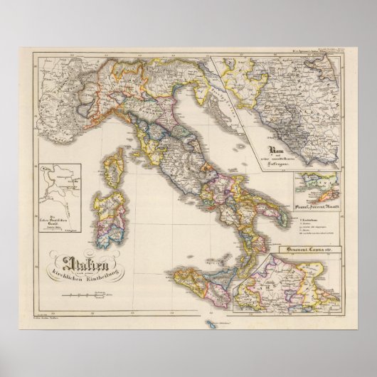 Poster Italie à sa division ecclésiastique (Devant)
