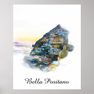 Poster *~* Italie Bella Positano Langue italienne AP12