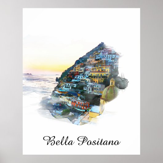 Poster *~* Italie Bella Positano Langue italienne AP12 (Devant)