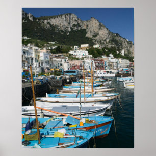 Poster ITALIE, Campanie, (Baie de Naples), CAPRI : Marina