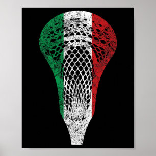 Poster Italie Drapeau Italien Lacrosse