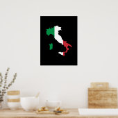 Poster Italie en couleurs du drapeau (Cuisine)