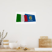 Poster Italie et Calabre agitant des drapeaux (Cuisine)