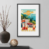 Poster Italie La Dolce Vite Editable Illustrated Holiday