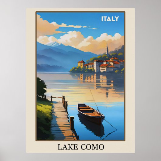 Poster Italie Lac de Côme Vintage voyage (Devant)