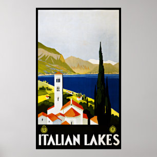 Poster Italie Lacs Italie Vintage voyage