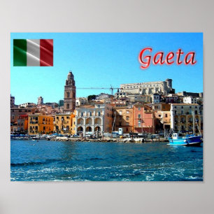 Poster Italie - Latium - Gaeta Medioevale - Vue sur la me
