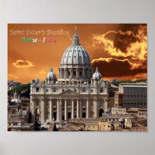 Poster Italie - Latium - Roma - Basilique Saint-Pierre -