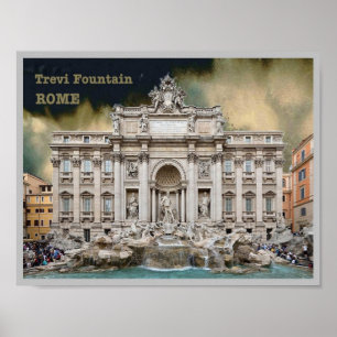 Poster Italie - Latium - Rome - Fontaine de Trevi -