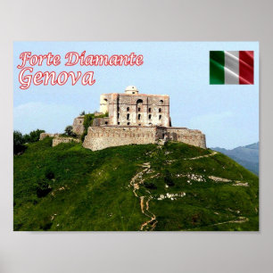 Poster Italie - Ligurie - Gênes - Forte Diamante -