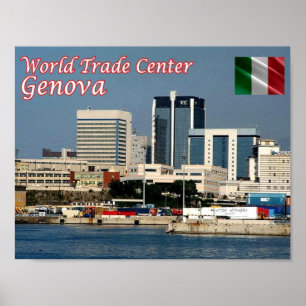 Poster Italie - Ligurie - Gênes - World Trade Center -