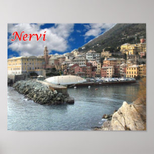 Poster Italie - Ligurie - Nervi - Marina -