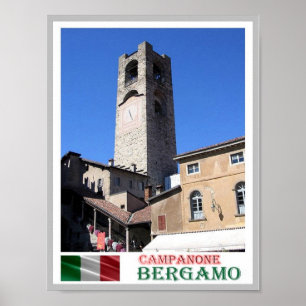 Poster Italie - Lombardie - Bergamo - Campanone -