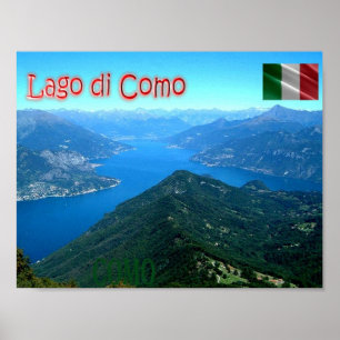 Poster Italie - Lombardie - Côme - Vue sur le lac de Côme