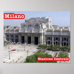 Poster Italie - Lombardie - Milan - Gare centrale -