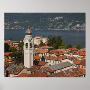 Poster Italie, province de Côme, Menaggio. Vue de la vill