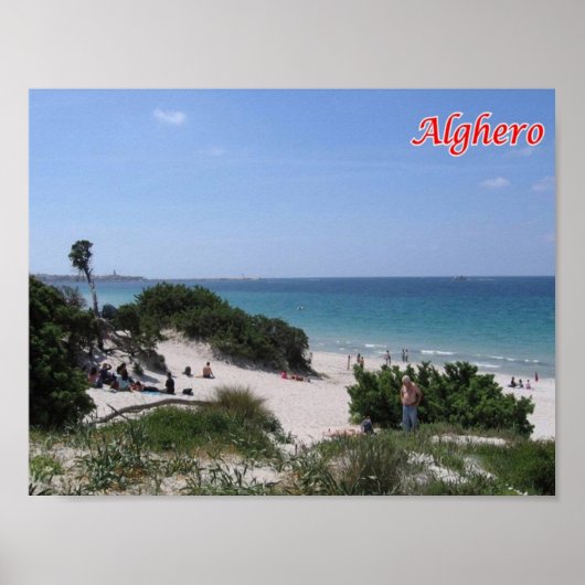 Poster Italie - Sardaigne - Alghero - Plage - (Devant)