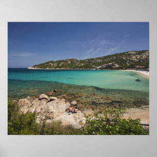 Poster Italie, Sardaigne, Baja Sardaigne. Plage de la sta