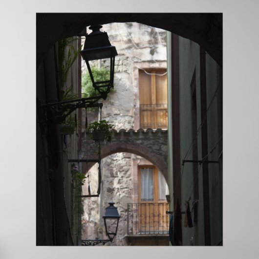 Poster Italie, Sardaigne, Bosa. Détail de rue. (Devant)