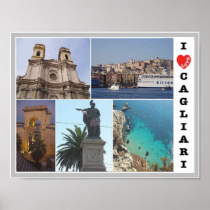Poster Italie - Sardaigne - Cagliari - J'aime