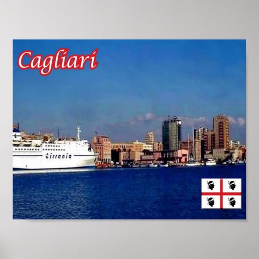 Poster Italie - Sardaigne - Cagliari - Port - (Devant)