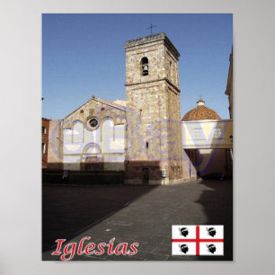Poster Italie - Sardaigne - Iglesias - Cathédrale -