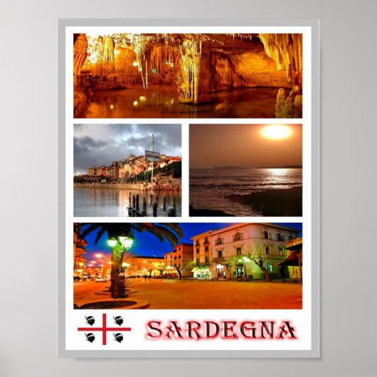 Poster Italie - Sardaigne - Mosaïque - (Devant)