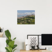 Poster Italie, Sicile, Enna, Calascibetta, Vue du matin (Bureau à domicile)