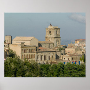Poster Italie, Sicile, Enna, ville vue depuis Rocca di 2