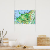 Poster Italie - Toscane - Carte Toscane - (Cuisine)