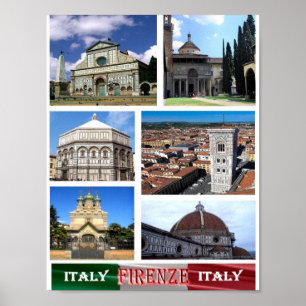 Poster Italie - Toscane - Florence - Mosaïque -
