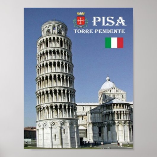 Poster Italie - Toscane - Pise - Tour penchée - (Devant)
