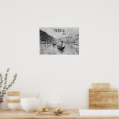 Poster Italie Travel - VENICE souvenir noir et blanc (Cuisine)