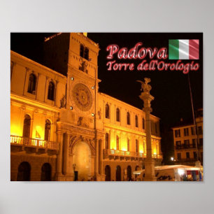 Poster Italie - Vénétie - Padoue - Tour de l'horloge -