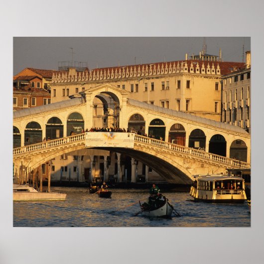Poster Italie, Vénétie, Venise, Canal Grande et Rialto (Devant)
