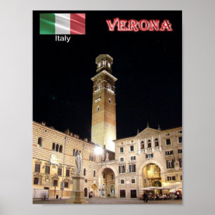 Poster Italie - Vénétie - Vérone - Piazza dei Signori -
