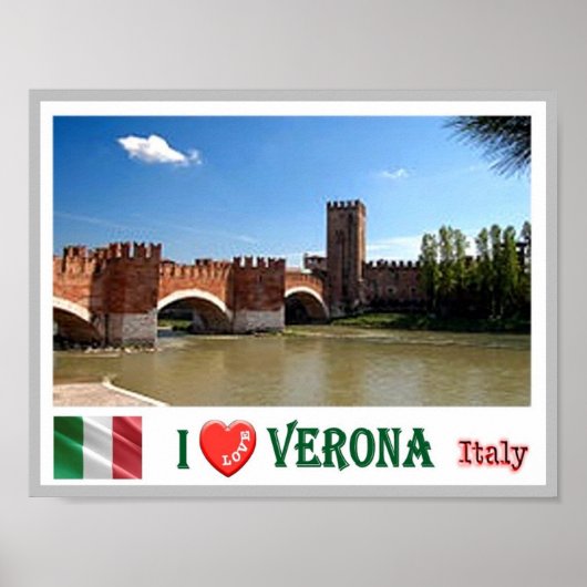 Poster Italie - Vénétie - Vérone - Ponte di Castel Vecchi (Devant)