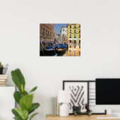 Poster Italie, Venise, gondoles amarrées le long du canal (Bureau à domicile)