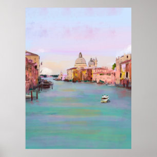 Poster Italie Venise grand canal peinture