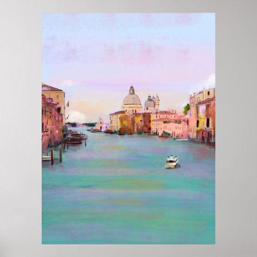 Poster Italie Venise grand canal peinture (Devant)