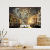 POSTER ITALIE - VENISE - LION AILÉ (Cuisine)