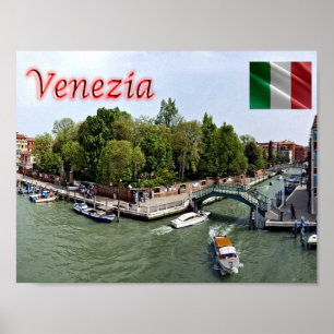 Poster Italie - Venise - Rio Novo - Giardini Papadopoli -