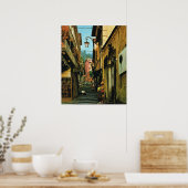 Poster Italie vintage, Bellagio, Rue des Marches (Cuisine)
