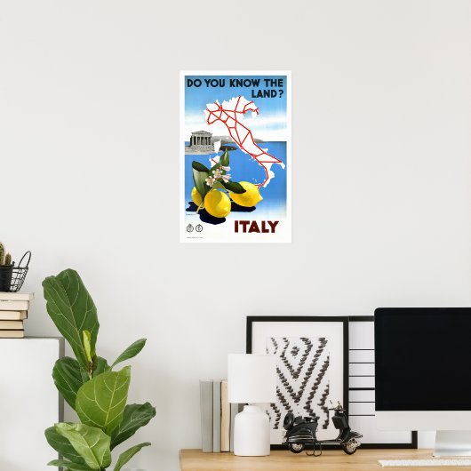 Poster Italie Vintage voyage (Bureau à domicile)