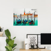 Poster Italie Voyage - VENICE aquarelle souvenir (Bureau à domicile)